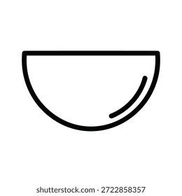 Icono de línea simple de un tazón vacío para comida o sopa