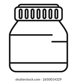 Simple line icon of an empty jar with a lid, perfect for representing food storage, organization, or kitchenware