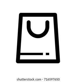 Simple line icon of an empty shopping bag that can be use for merchandise, e-commerce, present, etc