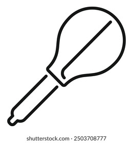 Simple line icon of an enema syringe, useful for websites and apps related to healthcare and medicine