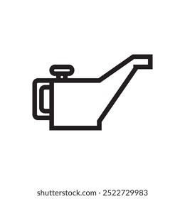 Icono de línea simple de aceite de motor, indicador de gas en el tablero del vehículo, ilustración de diseño de Vector. 