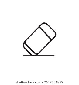 Ícone de linha simples de uma borracha. Adequado para escola, desenho e design de escritório. Inclui visualização JPG de alta resolução.

