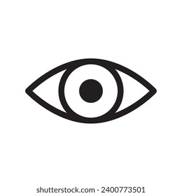 simple line icon eye view isolated on white background