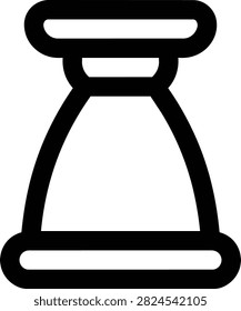Simple line icon of a floating dock on water waves