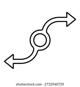 Simple line icon of a fork in the road or diverging path