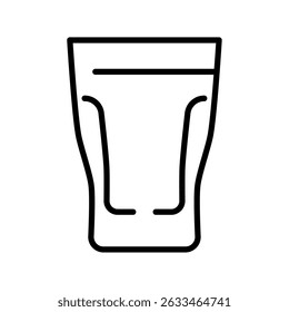 Einfaches Liniensymbol eines Glases