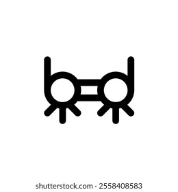 Simple line icon of glasses in black color