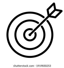 Simple Line Icon goal, target business sign. Vector Illustration