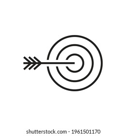 Simple Line Icon goal, target business sign. Vector Illustration.Target with arrow vector icon. Thin line target outline icon vector illustration. Outline, thin line target
