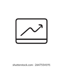 Simple line icon of a graph. Suitable for business, analytics, finance, and data presentation design. Includes high-resolution JPG preview.
