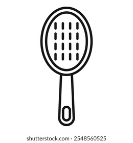 Simple line icon of a hair brush, a tool used by hairdressers for brushing and styling hair