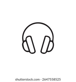 Simple line icon of headphones. Suitable for music, audio, entertainment, and technology design. Includes high-resolution JPG preview.
