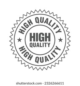 Simple line icon high quality guarantee badge seal label insignia on white background. Vector illustration.