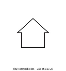 Icono de línea simple de una casa, que representa el hogar y los bienes raíces.