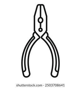 Simple line icon illustration of pliers holding something, perfect for websites, apps, and more