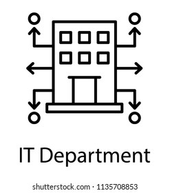 
A Simple Line Icon Image Of Information Technology Department Building
