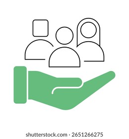 Simple line icon of Inclusivity – Diverse Group of People Representing Equal Access to AI Technology. Vector illustration.