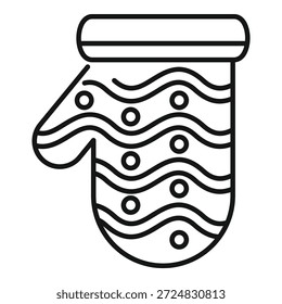 Einfaches Liniensymbol eines Küchenhandschuhs, perfekt für die Darstellung von Kochen, Backen oder Wärmeschutz