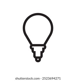 Simple line icon of lamp, bulp, light,retro vector design illustration isolated on white background. 