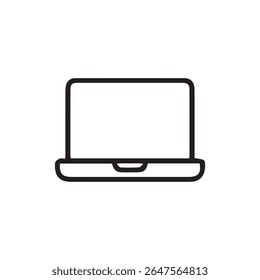 Simple line icon of a laptop. Suitable for technology, remote work, education, and digital workspace design. Includes high-resolution JPG preview.
