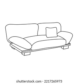 Simple line icon of large pull out sofa