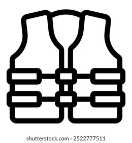 Simple line icon of a life jacket, essential safety equipment for boating and water activities