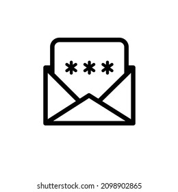 icono de línea simple de seguridad de contraseña de correo electrónico