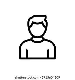 Icono de línea simple de un hombre con el pelo corto
