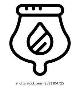 Simple line icon of a medical drip, commonly used for delivering fluids and medications intravenously