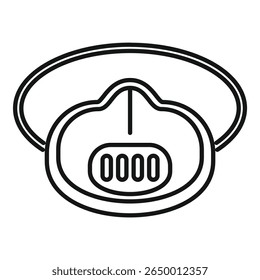 Simple line icon of a medical mask, designed for respiratory protection