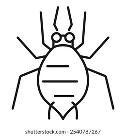 Simple line icon of a mite, a small arachnid often found in dust