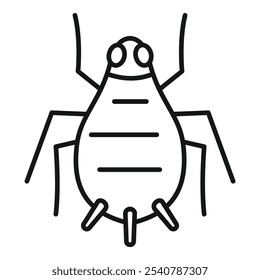 Simple line icon of a mite, a small arachnid often found in dust or as a parasite on plants or animals