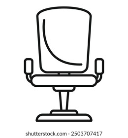 Icono de línea simple de una silla de oficina moderna, perfecta para representar asientos cómodos para trabajar en un escritorio