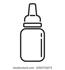 Simple line icon of a nasal spray bottle, usually used for treating allergy symptoms