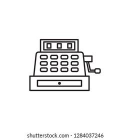 Simple line icon of old or retro cash machine