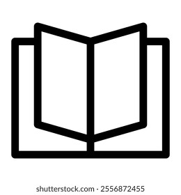 Simple line icon of an open book, perfect for education, literature, and library-related designs