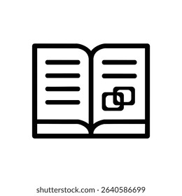 A simple line icon of an open book, representing a distributed ledger for cryptocurrency transactions.
