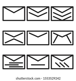 Simple line icon packs, envelope icons, letters