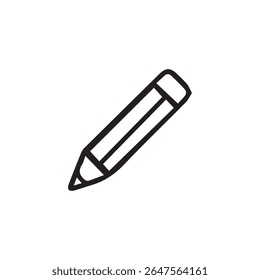 Simple line icon of a pencil. Suitable for education, drawing, writing, and office design. Includes high-resolution JPG preview.
