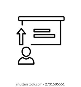 Einfaches Zeilensymbol für das Hochladen von Dateien auf die Webseite des modernen Technologiekonzepts