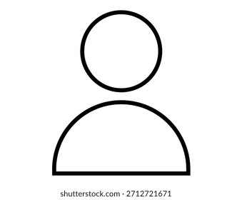 Einfaches Liniensymbol einer Person oder eines Benutzersymbols in schwarzer Farbe auf transparentem Hintergrund