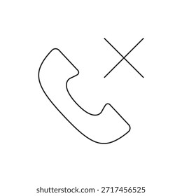 Einfaches Zeilensymbol für die Zurückweisung von Telefonanrufen.