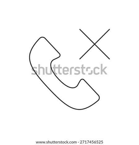 Simple line icon for phone call reject.