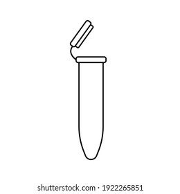 Simple line icon of plastic test tube with cap for DNA testing