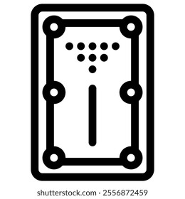 Simple line icon of a pool table, perfect for billiards halls, sports bars, and game rooms