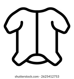 Einfaches Liniensymbol einer Schutzjacke, die gewöhnlich von Sicherheitspersonal getragen wird