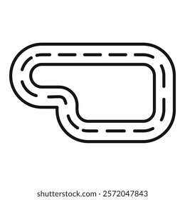Simple line icon of a race track circuit symbolizing motorsports and the pursuit of victory