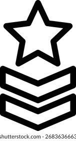 a simple line icon of rank