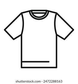 Icono de línea simple que representa una camiseta casual, perfecta para proyectos relacionados con la moda y la ropa