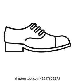 Simple line icon representing a classic, elegant, formal, leather shoe for men, perfect as an icon for footwear and fashion